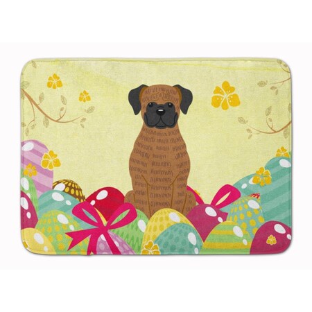 Carolines Treasures Easter Eggs Brindle Boxer Machine Washable Memory Foam Mat BB6117RUG